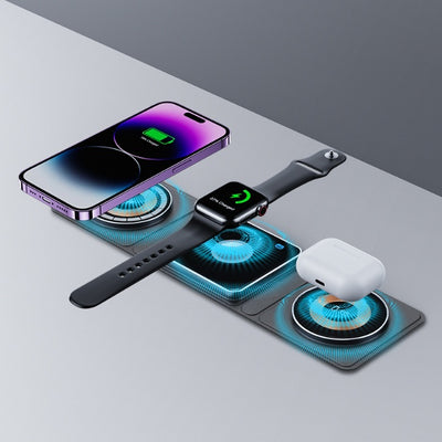 3-in-1 Magnetic Folding Wireless Charging Station (Transparent Edition)