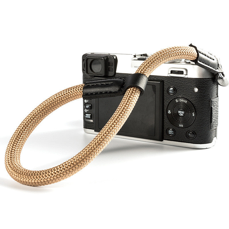 Camera wrist strap round rope