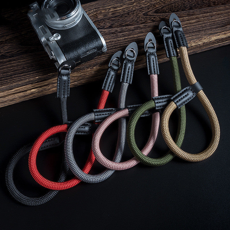 Camera wrist strap round rope