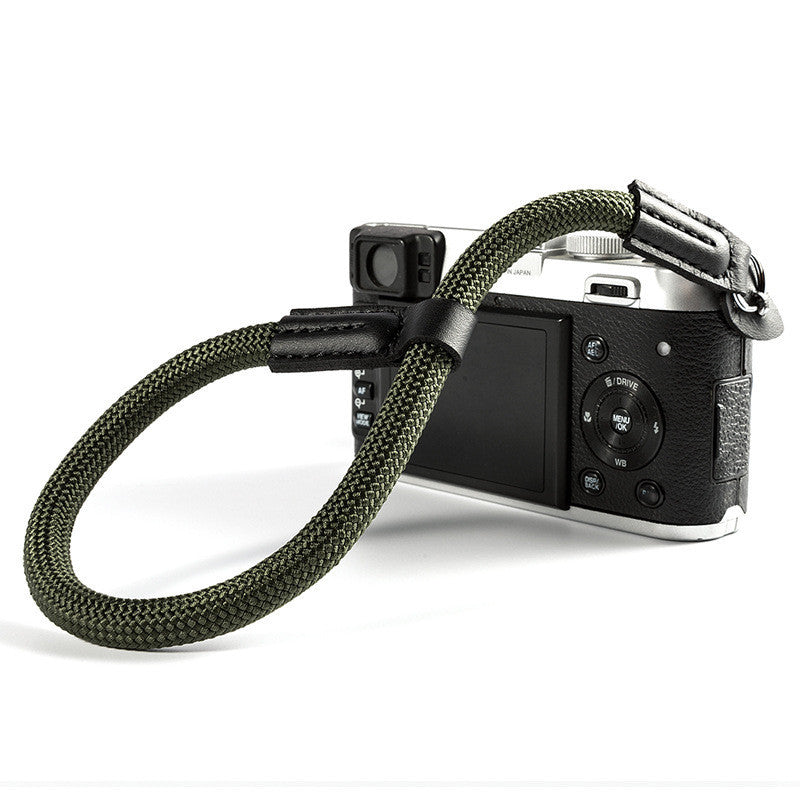 Camera wrist strap round rope
