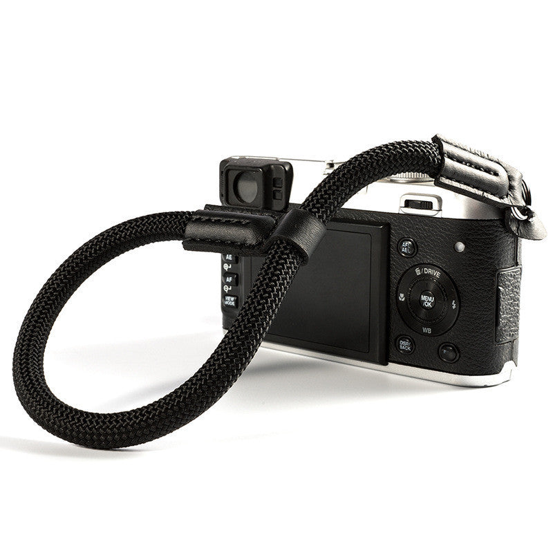 Camera wrist strap round rope