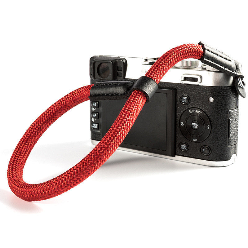 Camera wrist strap round rope
