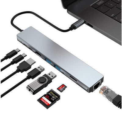 PD 8-in-1 Expansion Dock USB-C Hub Splitter
