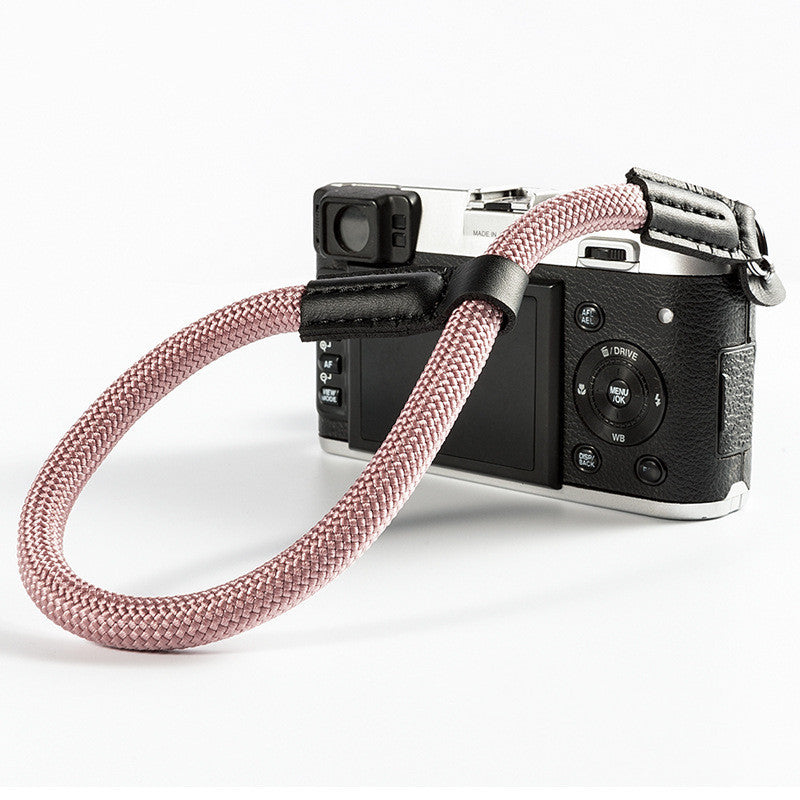 Camera wrist strap round rope