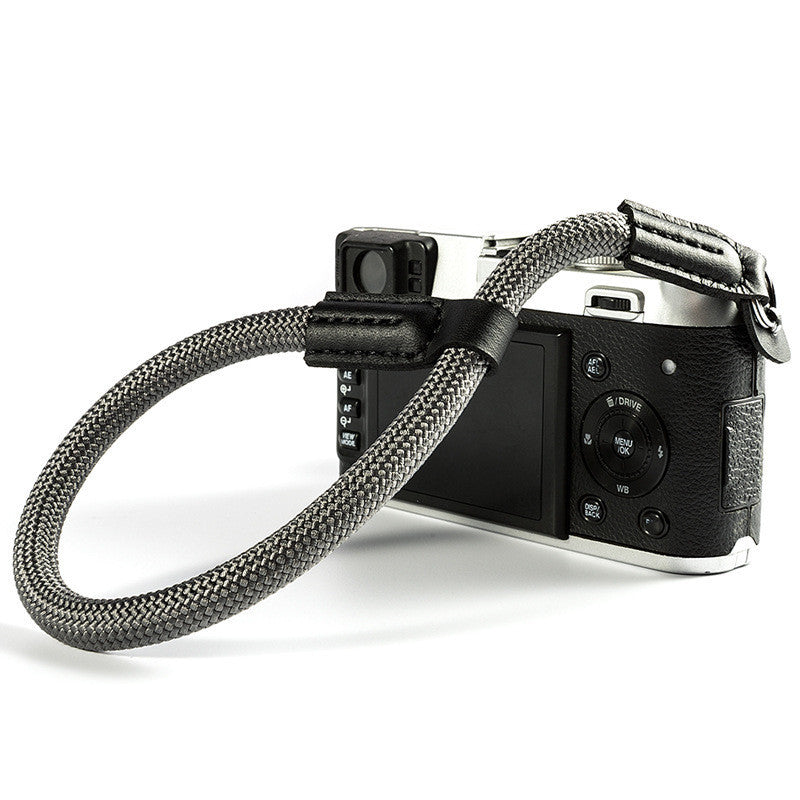 Camera wrist strap round rope