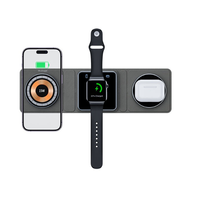 3-in-1 Magnetic Folding Wireless Charging Station (Transparent Edition)