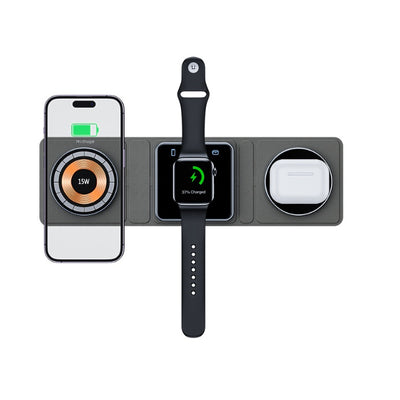 3-in-1 Magnetic Folding Wireless Charging Station (Transparent Edition)