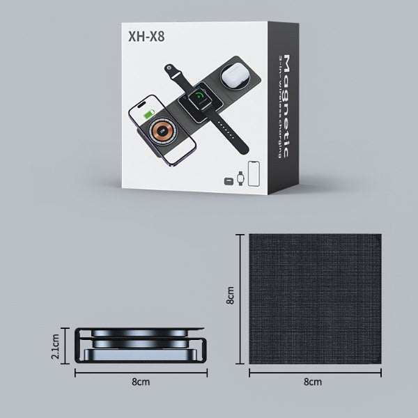 3-in-1 Magnetic Folding Wireless Charging Station (Transparent Edition)